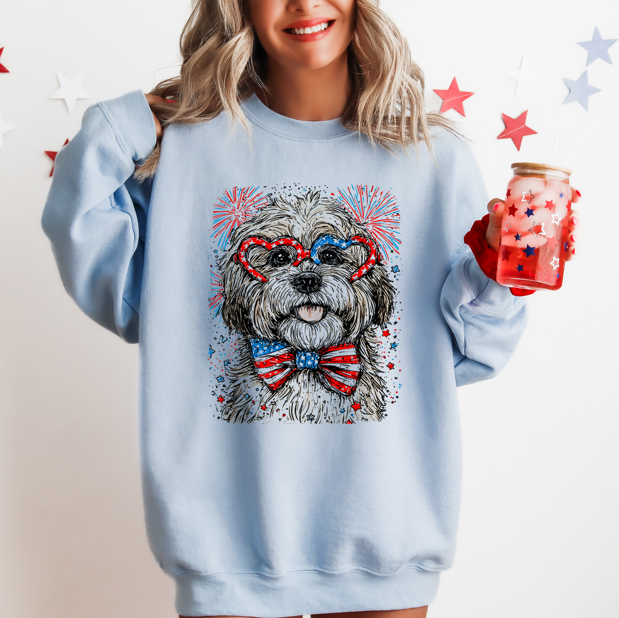 Havanese Patriotic Dog, USA, America, Pet Lover, 4th of July Sweatshirt