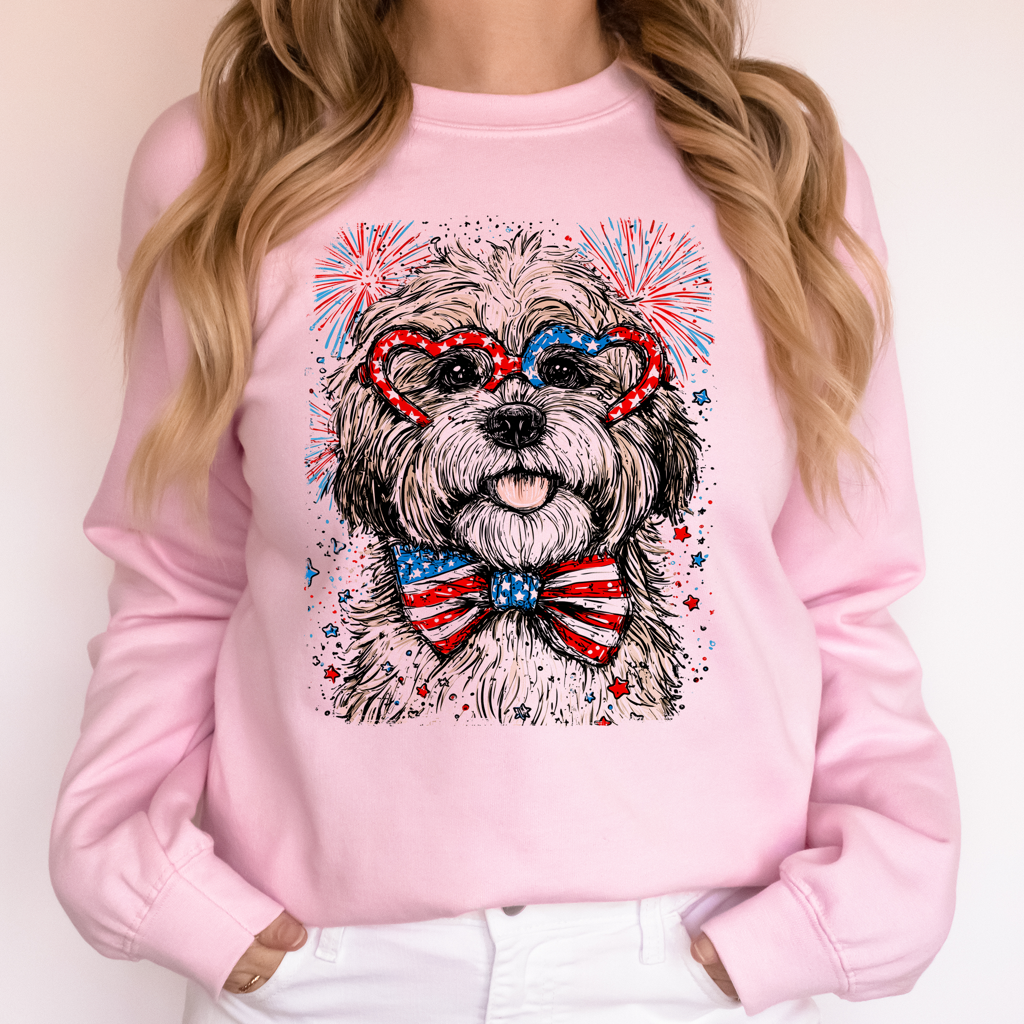 Havanese Patriotic Dog, USA, America, Pet Lover, 4th of July Sweatshirt